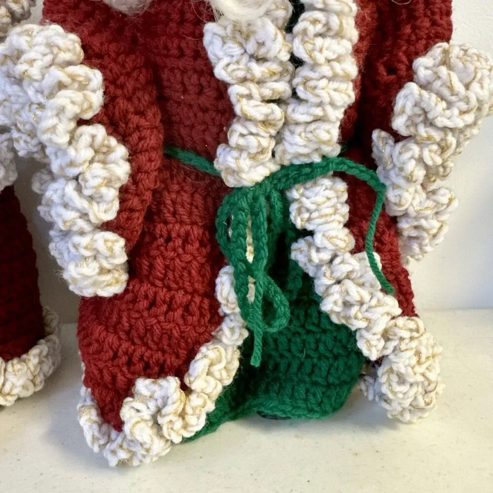 Set Of Santa Mr And Mrs.‎ Claus Standing Christmas Doll Decorations Crochet